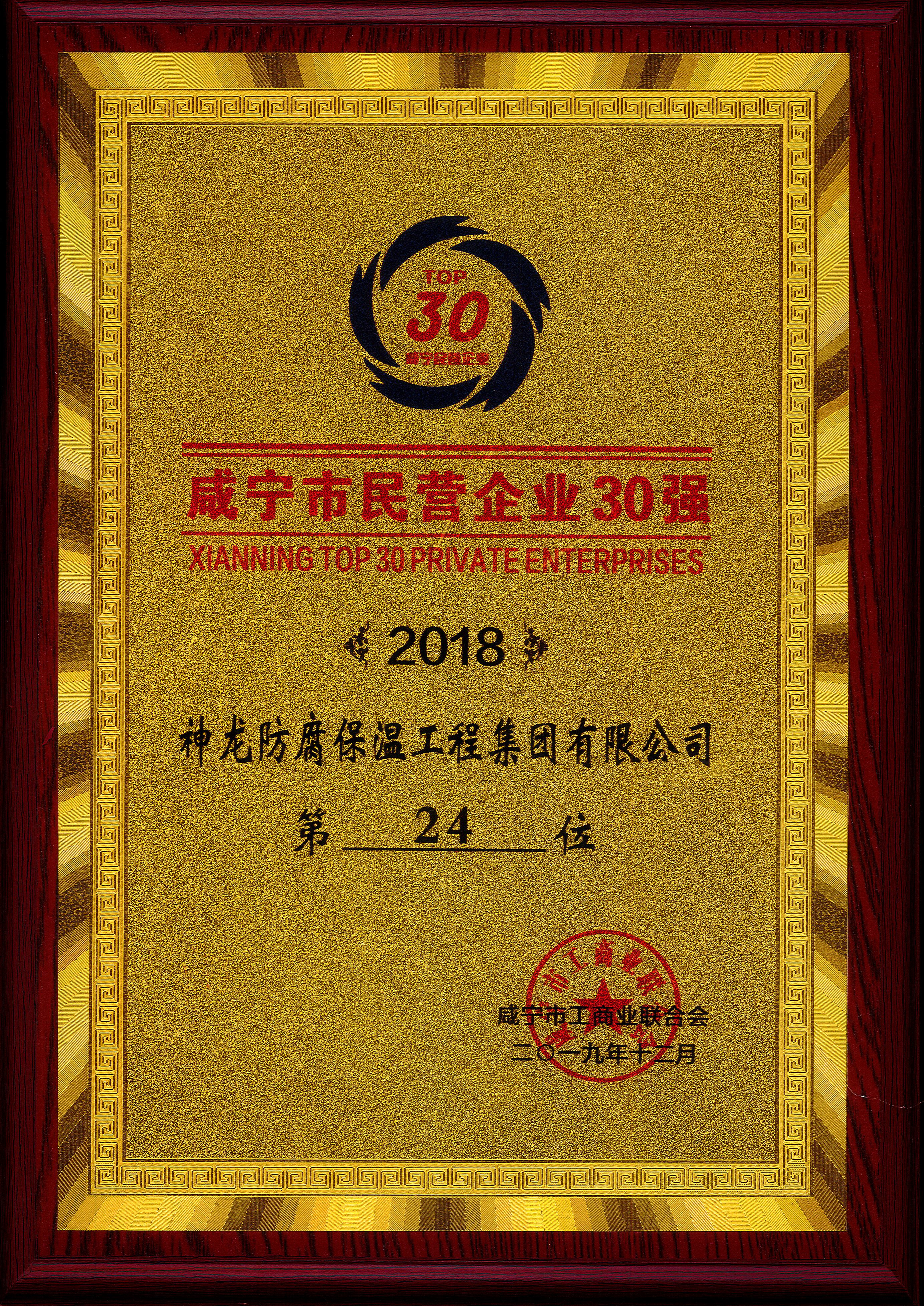 咸寧民營(yíng)企業(yè)三十強(qiáng)